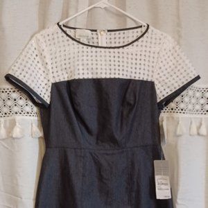 Donna morgan Denim and Eyelet Dress 6P